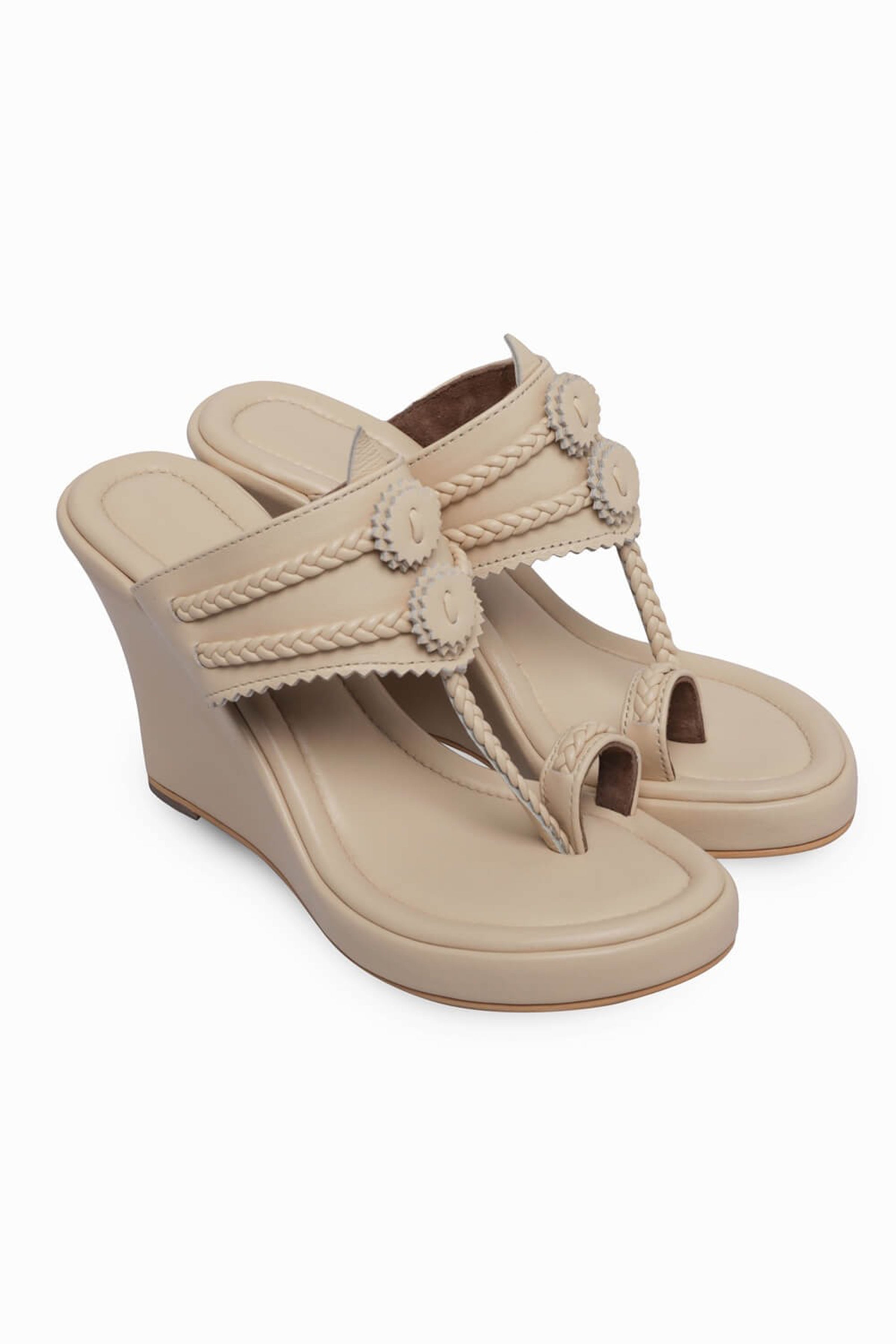 Beige Wedge Heels
