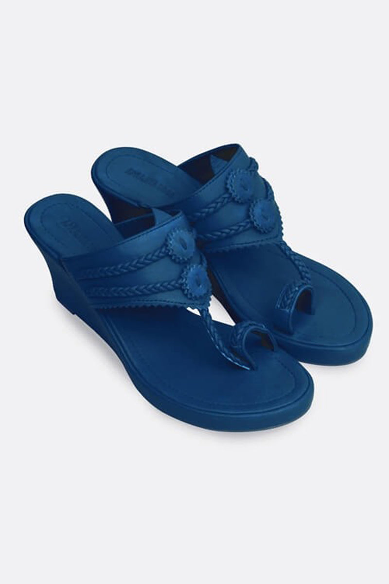 Cobalt Blue Wedge Heels
