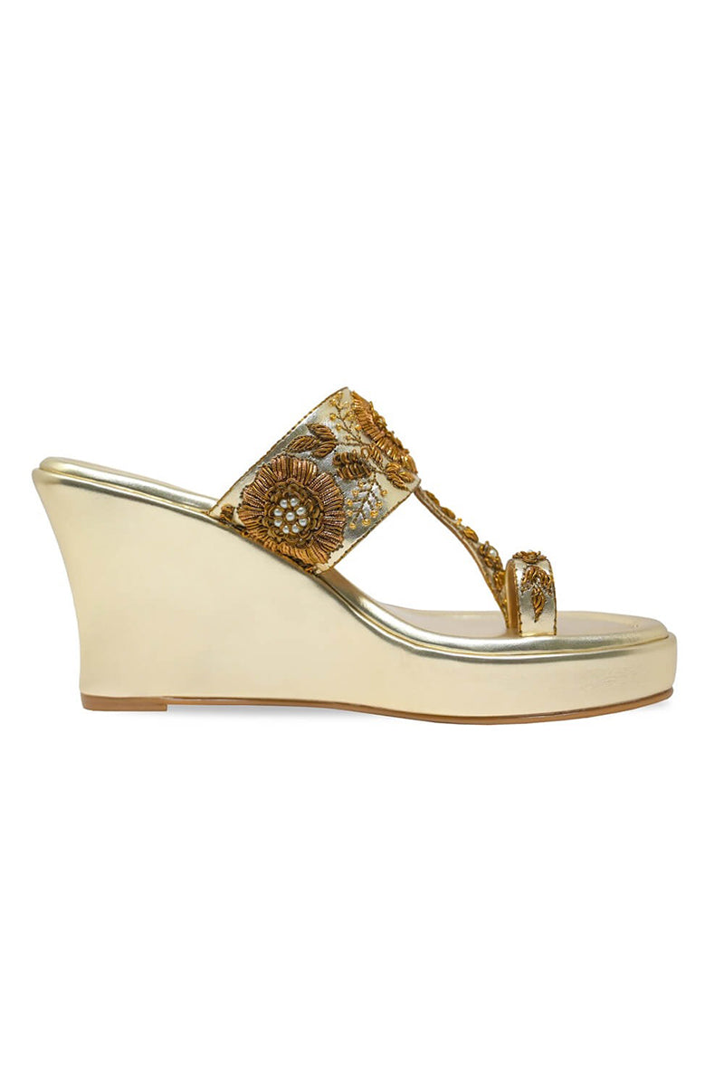 Champagne Wedge Heels