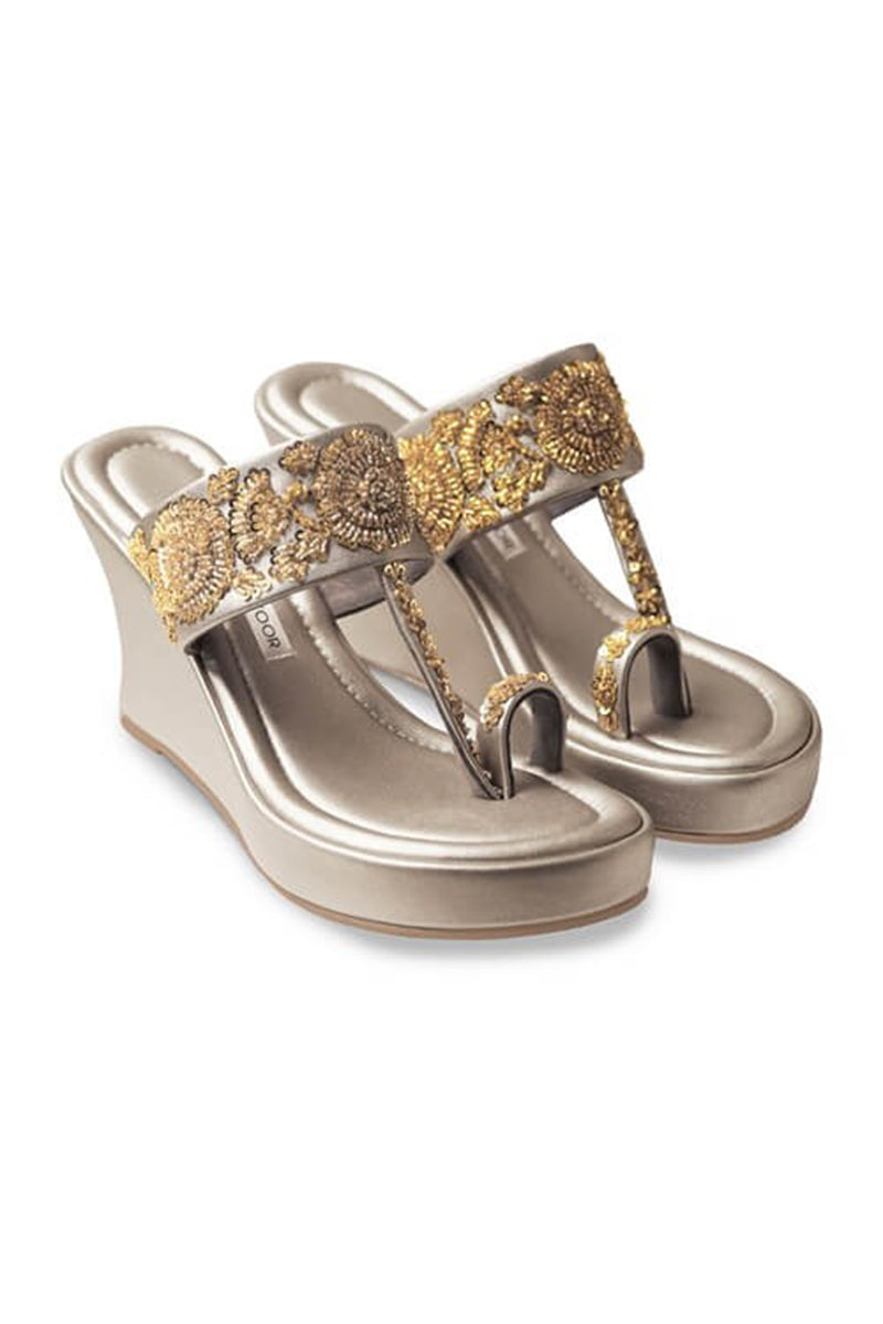 Champagne Wedge Heels
