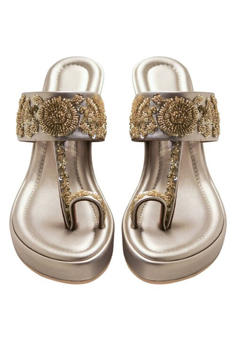 Champagne Wedge Heels