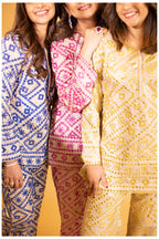 KURTA PANT PALAZZO BEIGE BLUE BEIGE YELLOW
