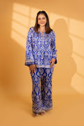 KURTA PALLAZO BLUE YELLOW