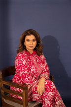 JACKET KURTA PALLAZO RANI PINK
