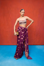 Saree Blouse Fabric Pista Garnet