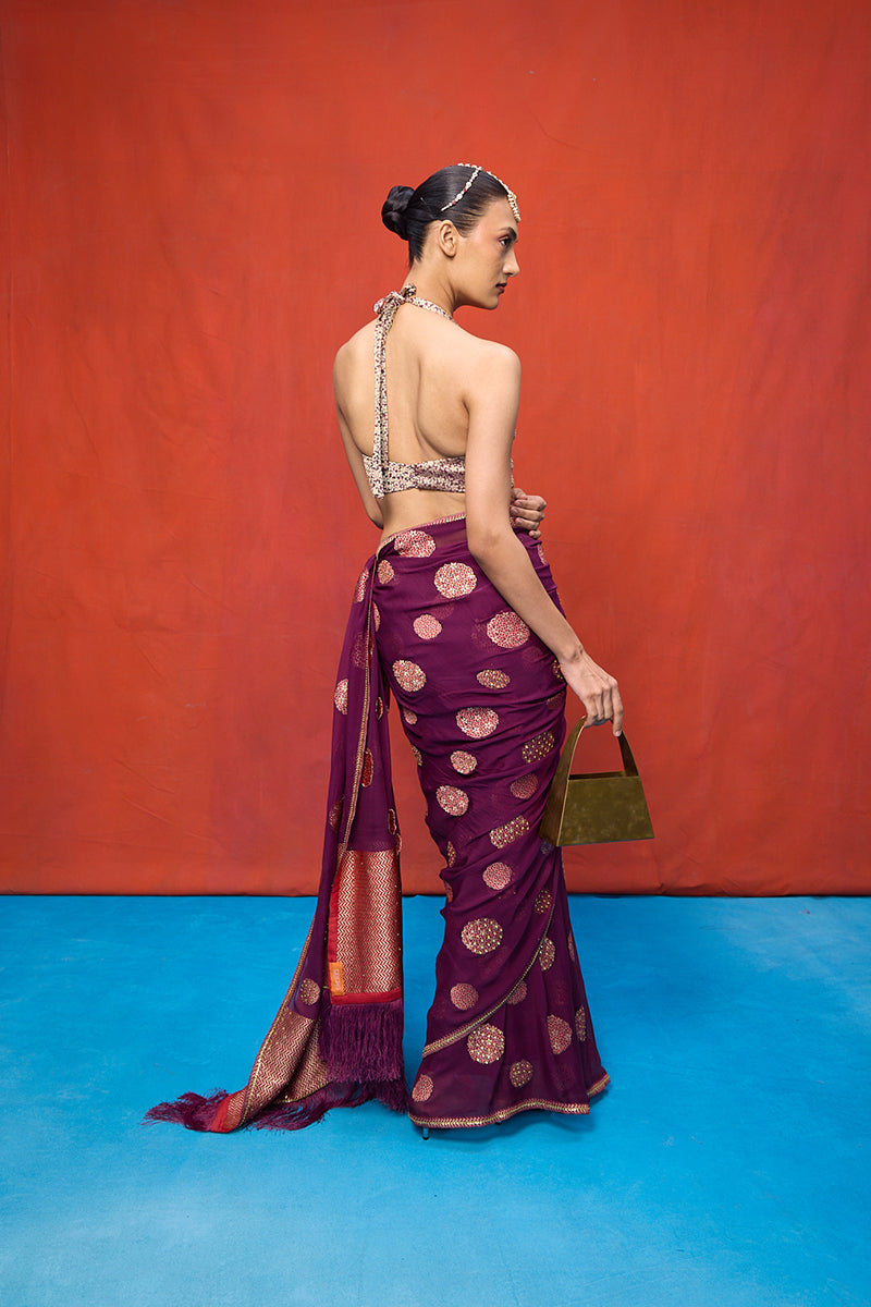 Saree Blouse Fabric Pista Garnet