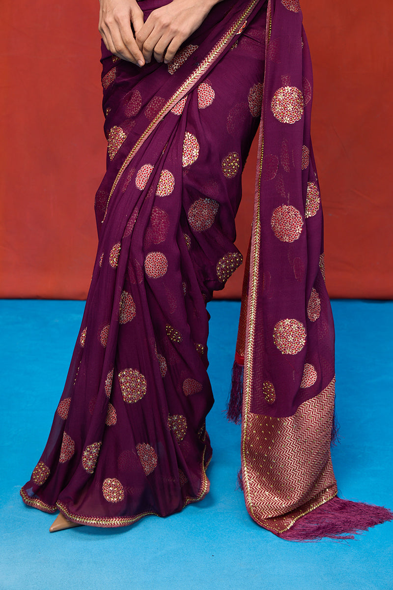 Saree Blouse Fabric Pista Garnet