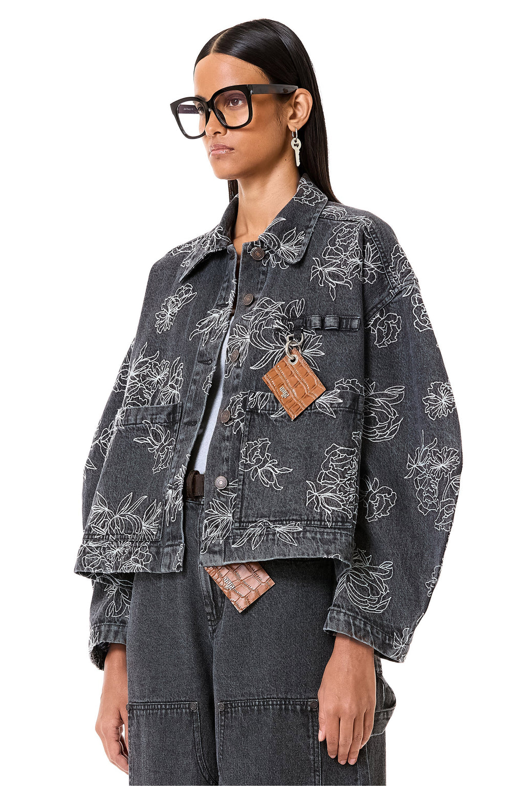 DENIM JACKET GREY ACID
