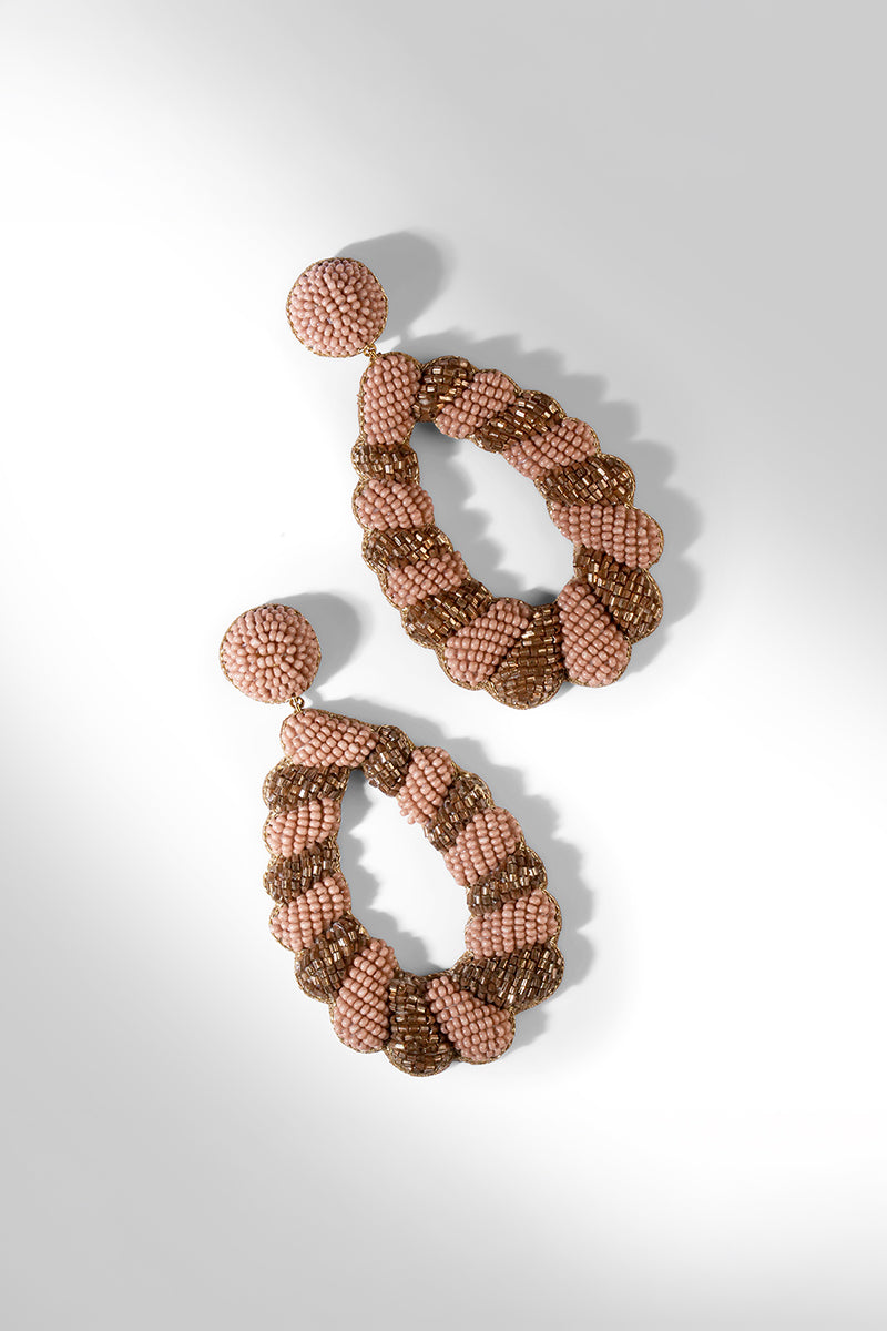 EARRINGS IVORY DUSTY PINK
