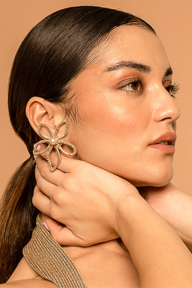 Earring Silver Gunmetal Gold