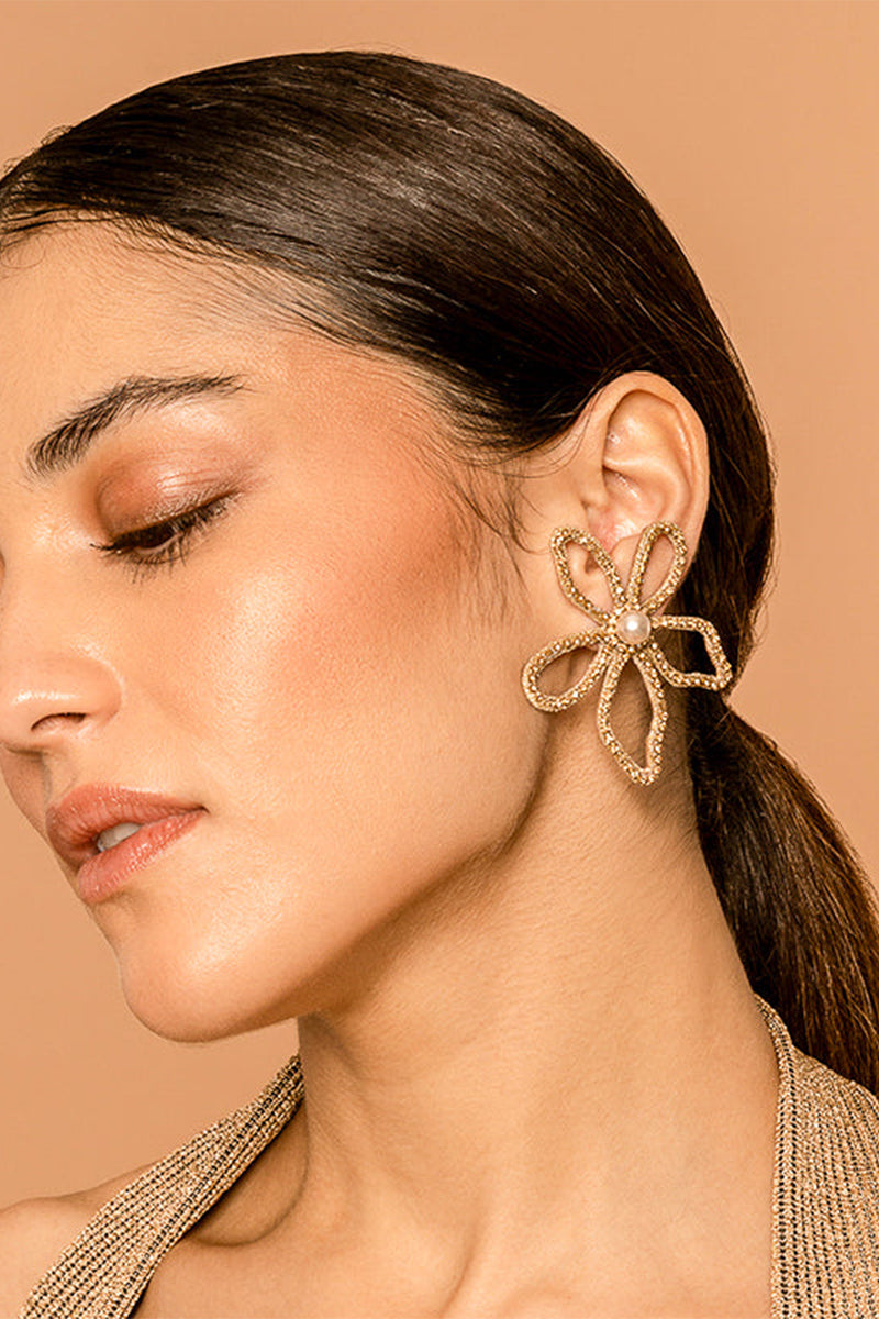 Earring Silver Gunmetal Gold