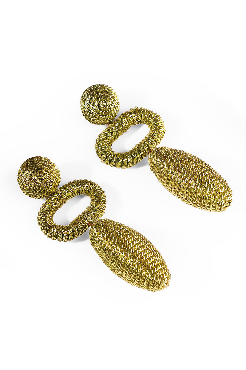 Earring Gold Green Pink Turquoise