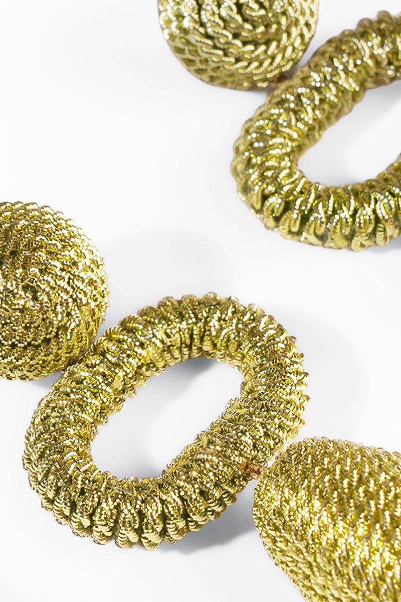 Earring Gold Green Pink Turquoise