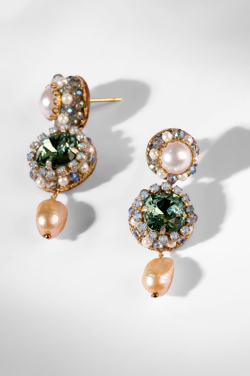 EARRING GOLD GREEN