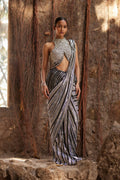 DRAPED SAREE BLOUSE BLACK