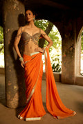 DRAPED SAREE BLOUSE ORANGE