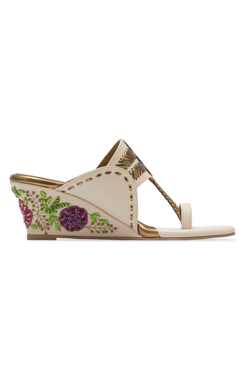 Beige Wedge Heels