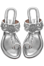 Silver and White Wedge Heels
