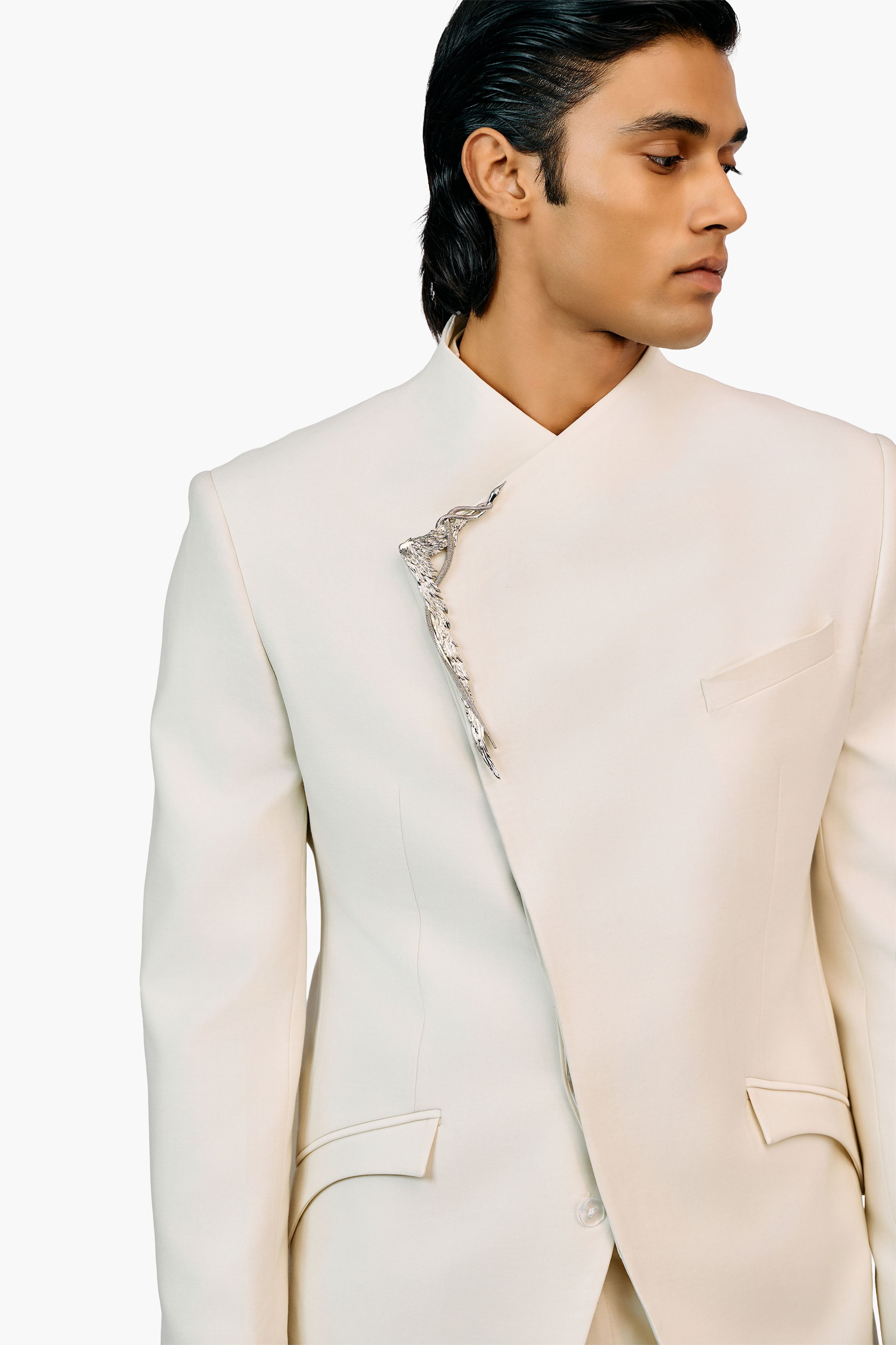 BANDHGALA OFF WHITE