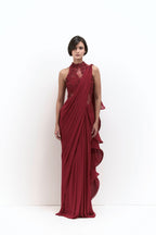 SAREE GOWN LAVA RED