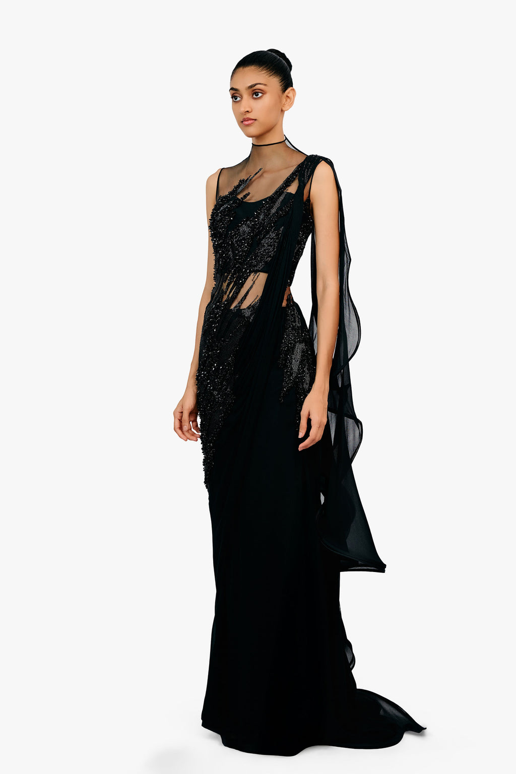 SAREE GOWN BLACK