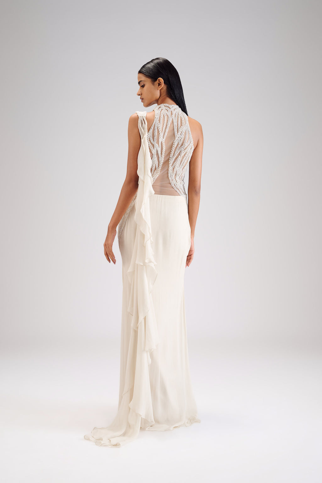 SAREE GOWN WHITE