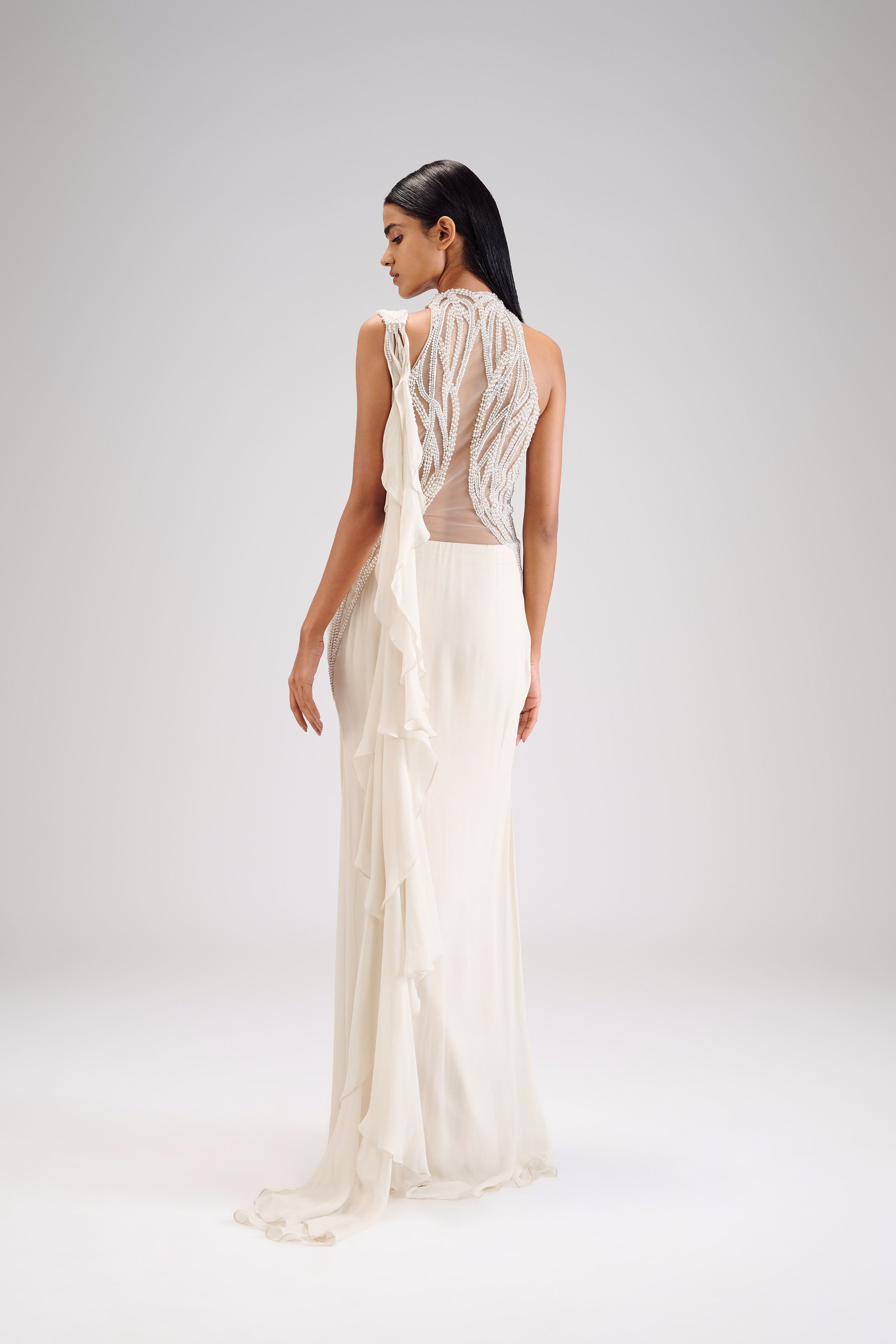 SAREE GOWN WHITE