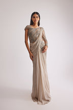 SAREE GOWN SAGE GOLD