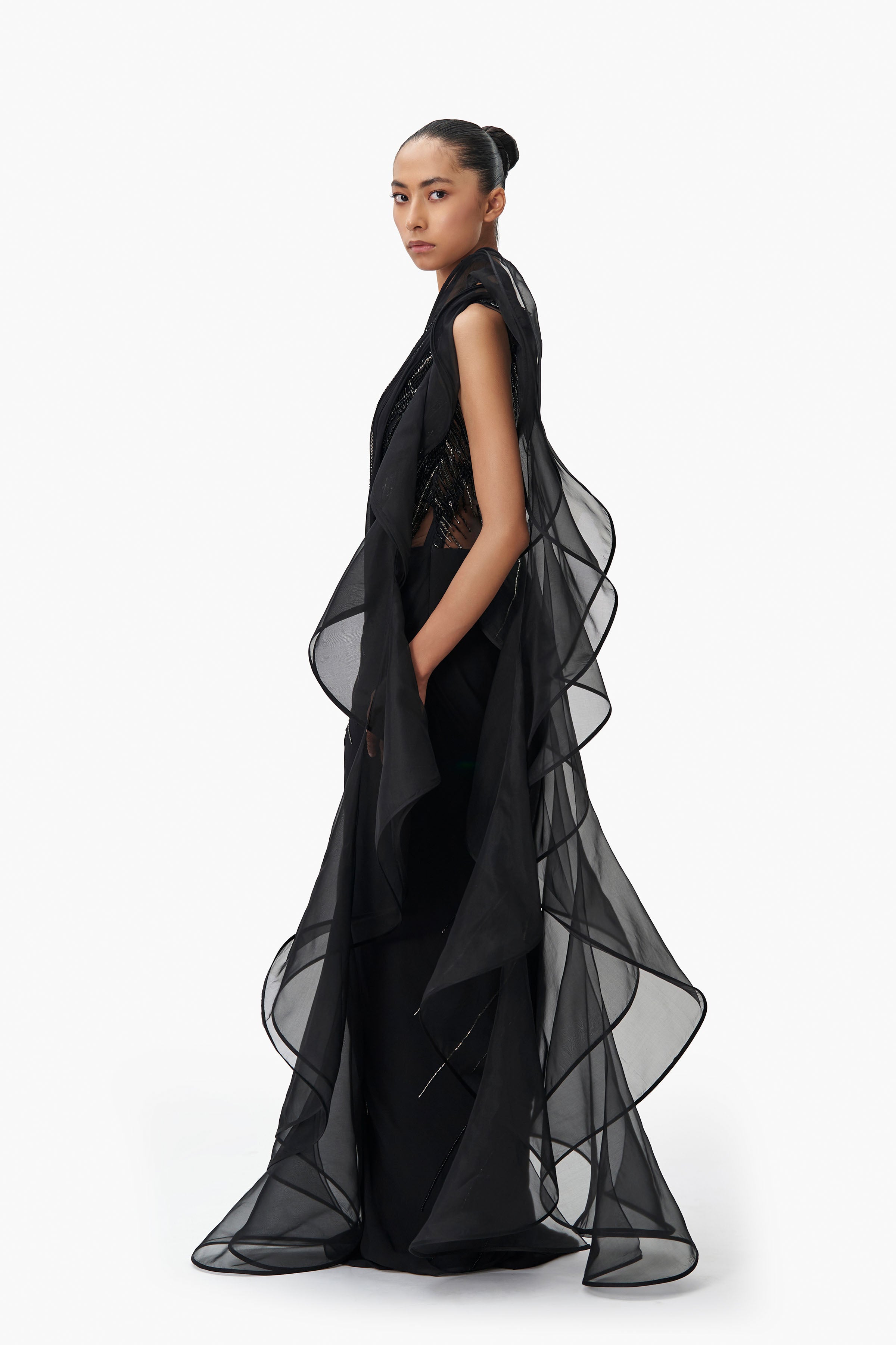 SAREE GOWN BLACK