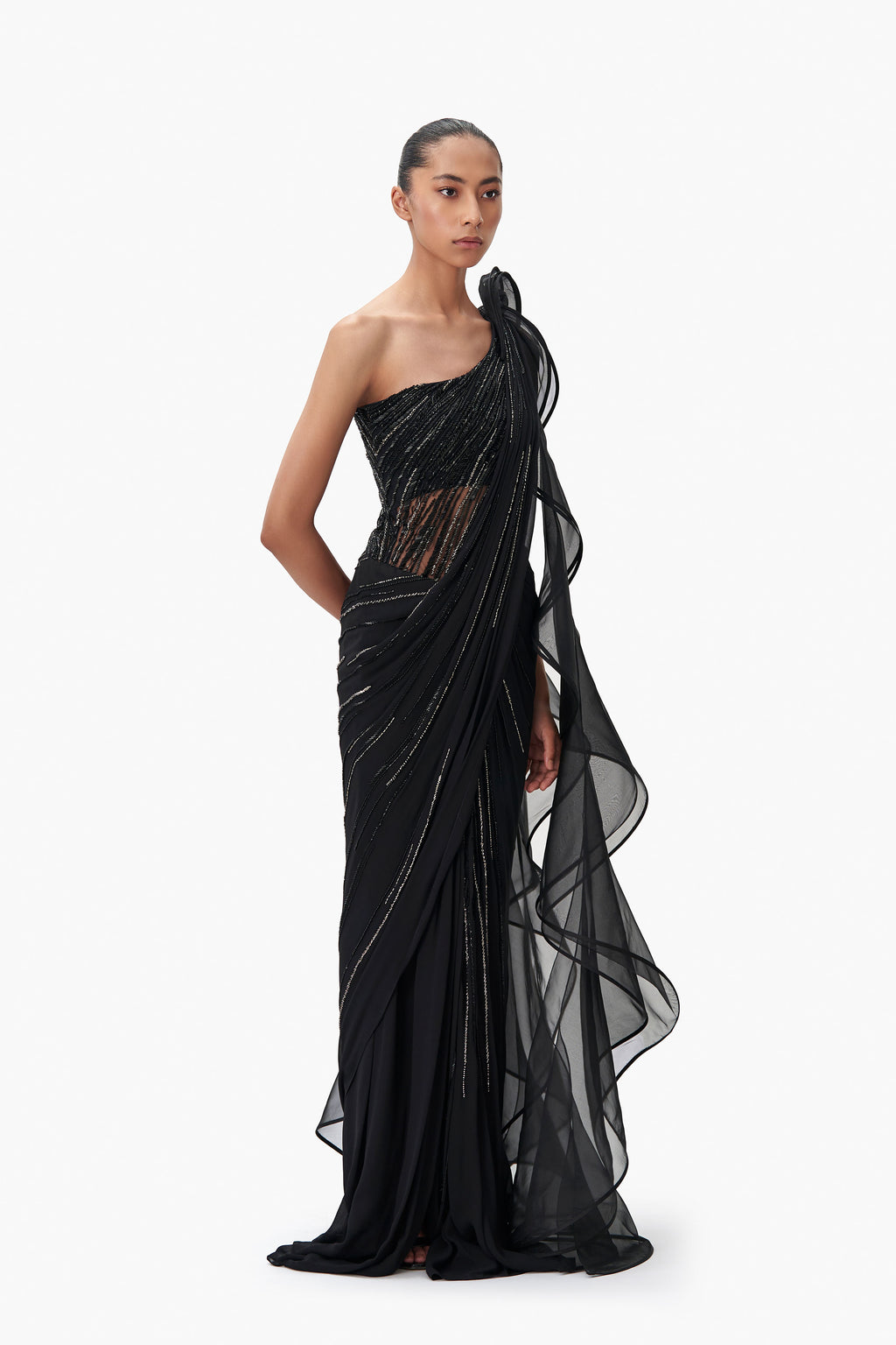 SAREE GOWN BLACK