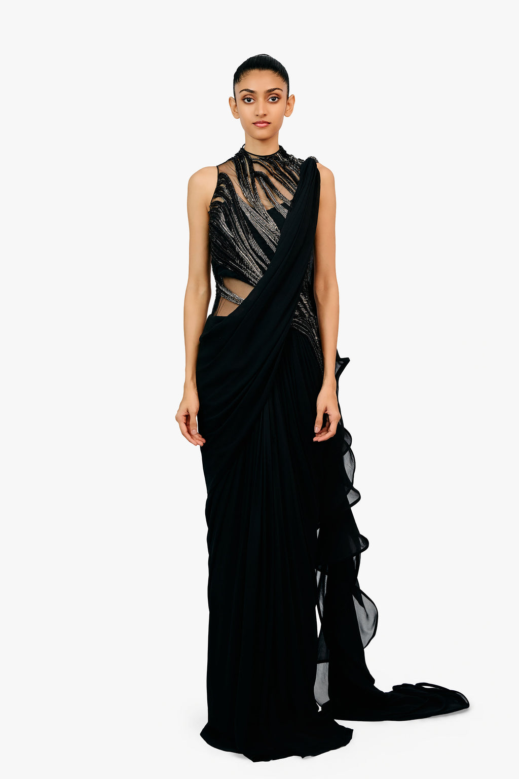 SAREE GOWN BLACK