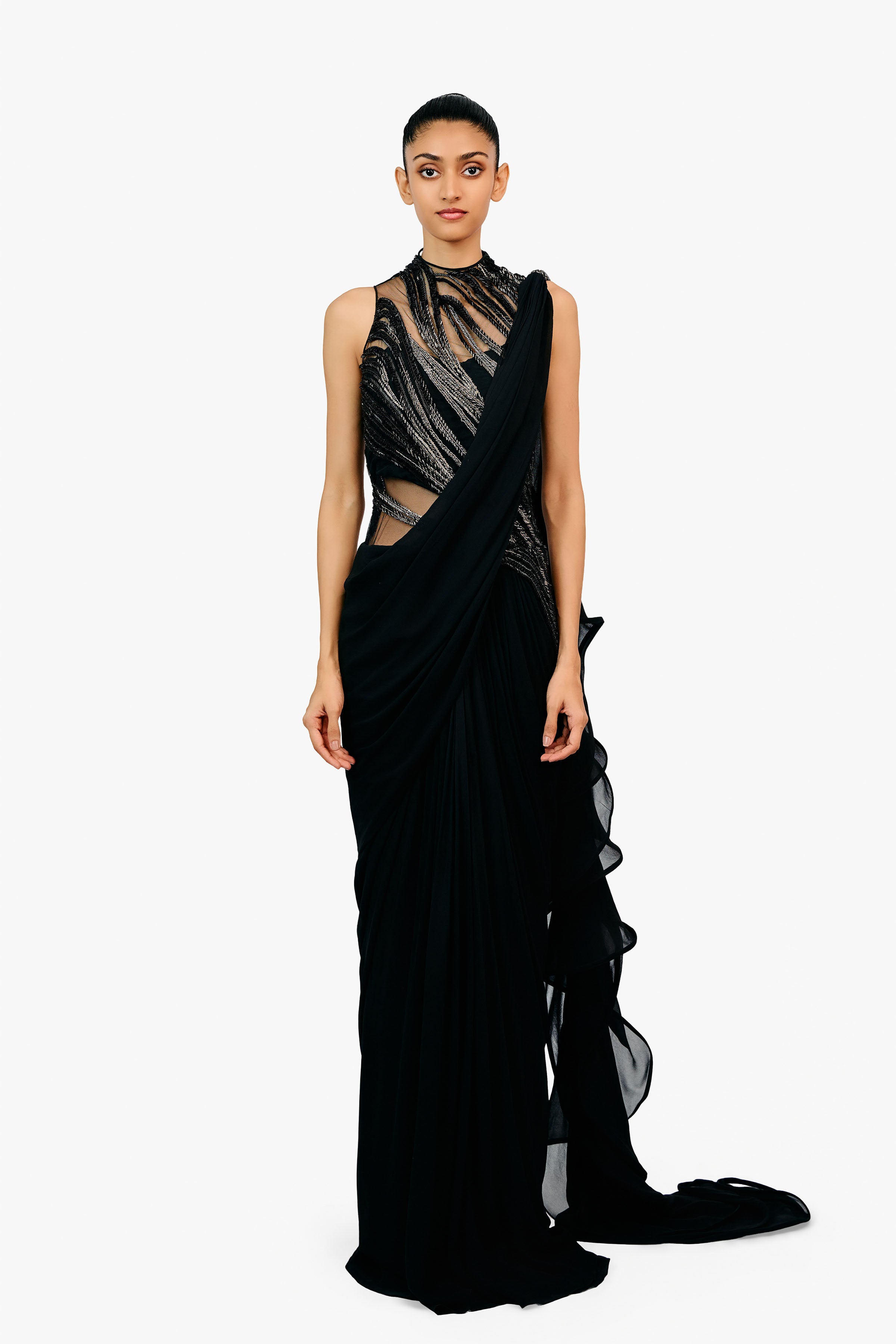 SAREE GOWN BLACK