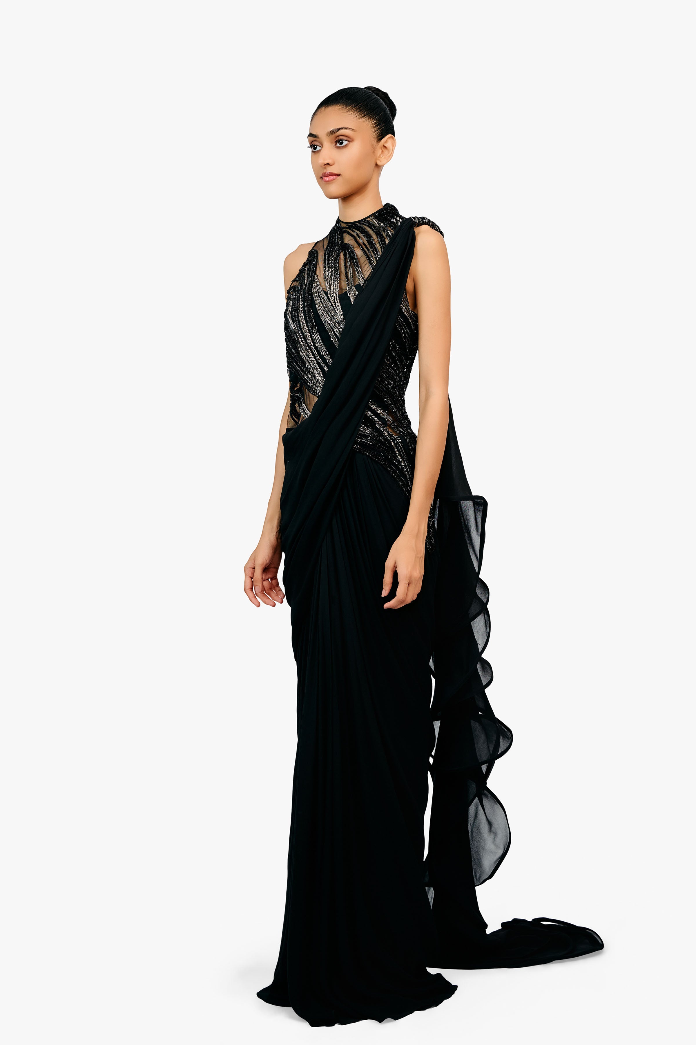 SAREE GOWN BLACK