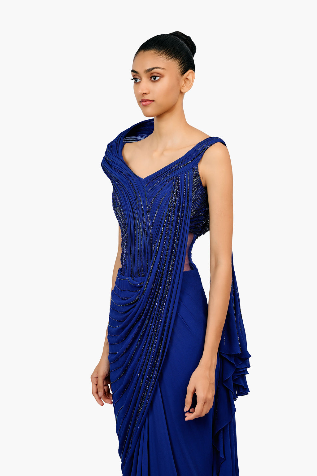SAREE GOWN ELECTRIC BLUE