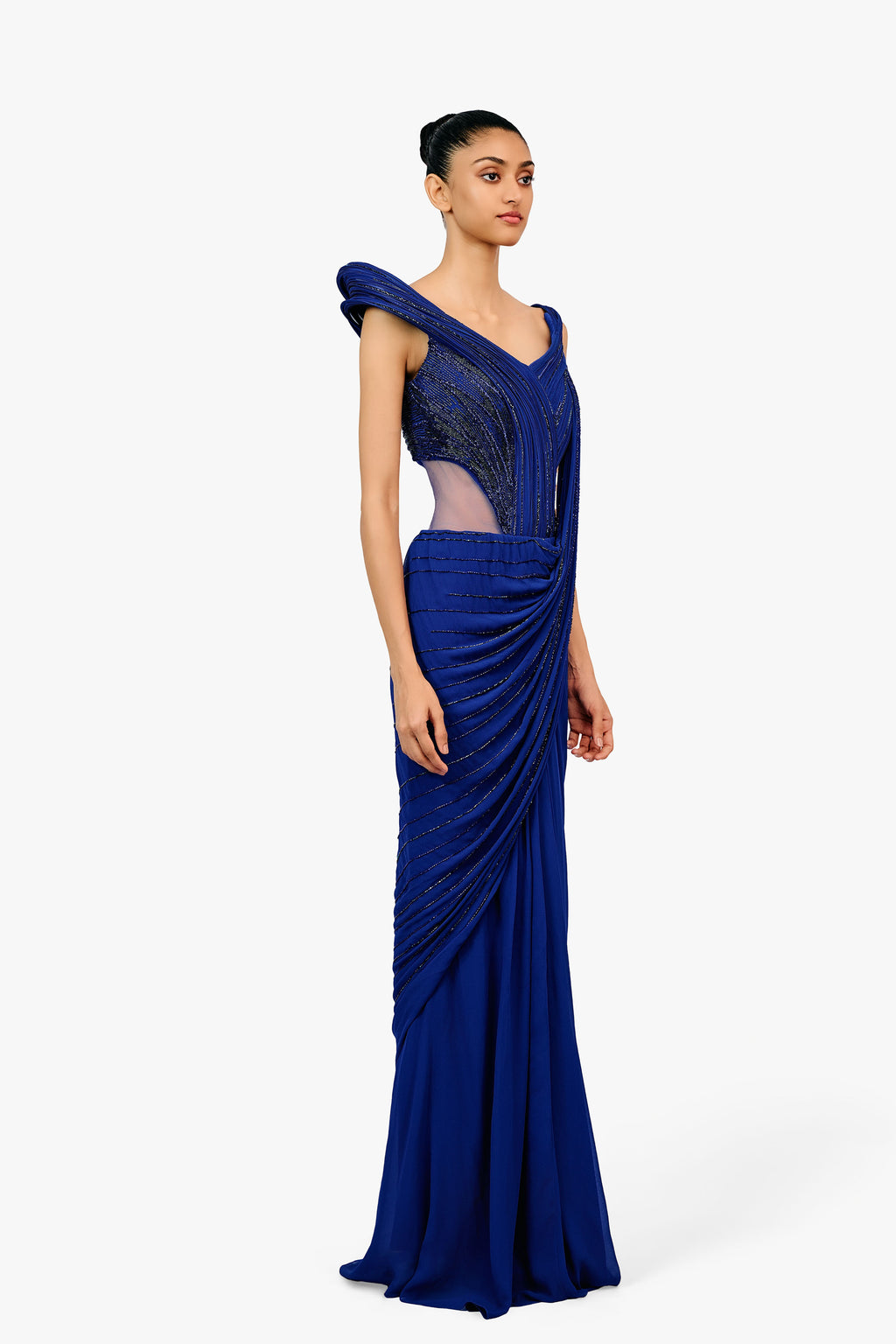 SAREE GOWN ELECTRIC BLUE