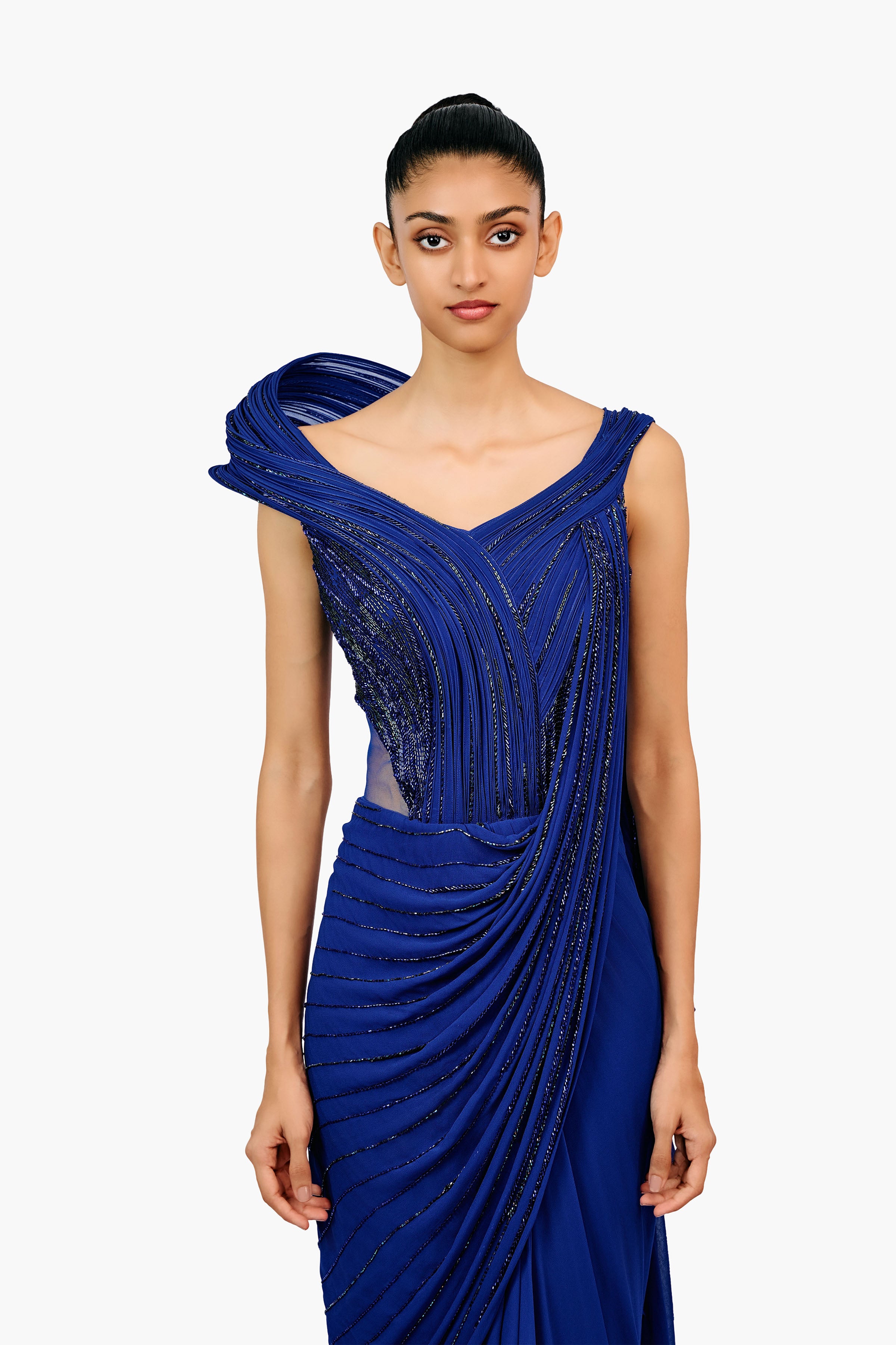 SAREE GOWN ELECTRIC BLUE