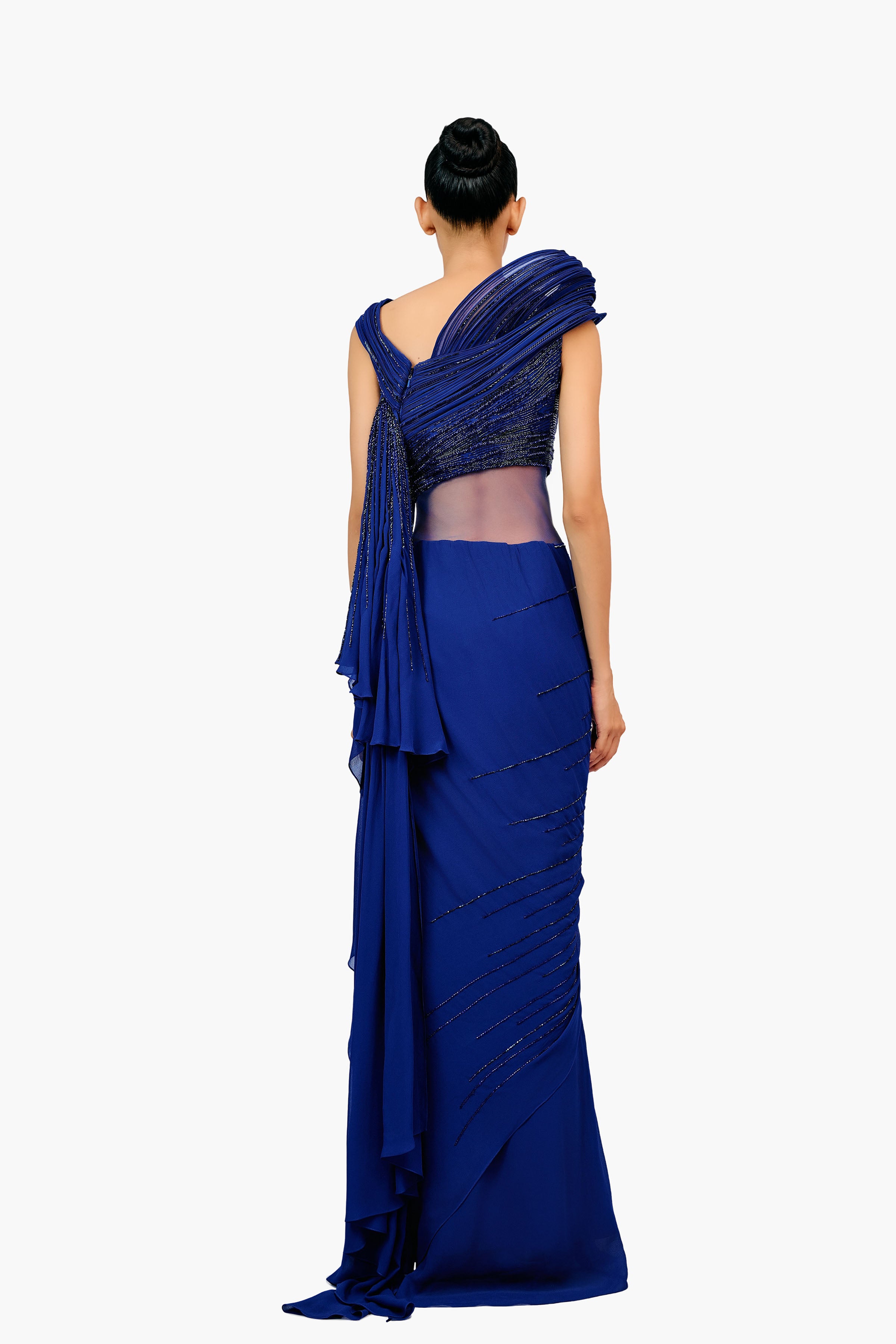 SAREE GOWN ELECTRIC BLUE