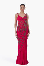 Draped Saree Blouse Fuschia