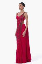 Draped Saree Blouse Fuschia