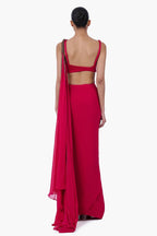 Draped Saree Blouse Fuschia