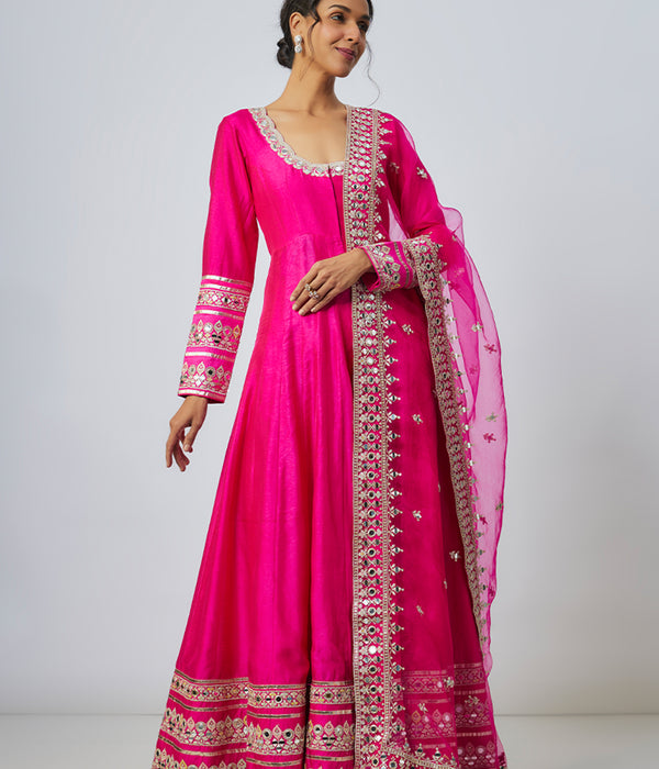 ANARKALI PANT DUPATTA RANI PINK