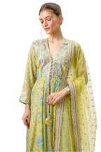 Anarkali Churidar Dupatta Blue Yellow