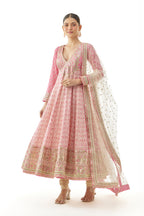 ANARKALI DUPATTA CHURIDAR PINK
