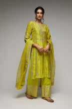 PALAZZO KURTA DUPATTA LIME GREEN