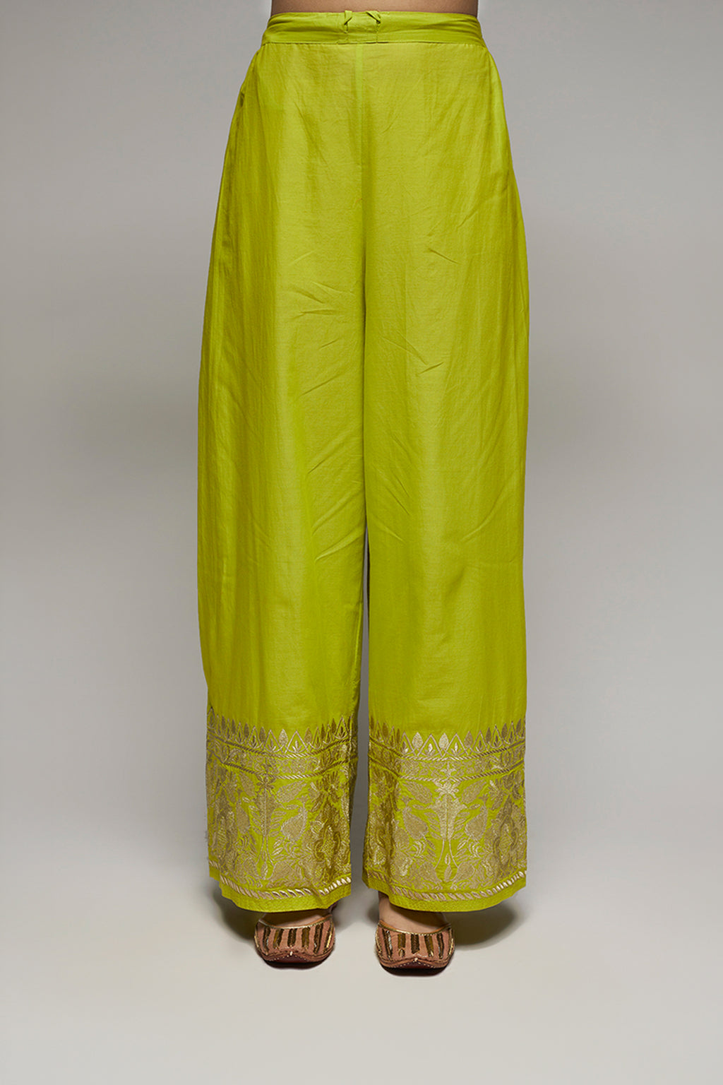 PALAZZO KURTA DUPATTA LIME GREEN