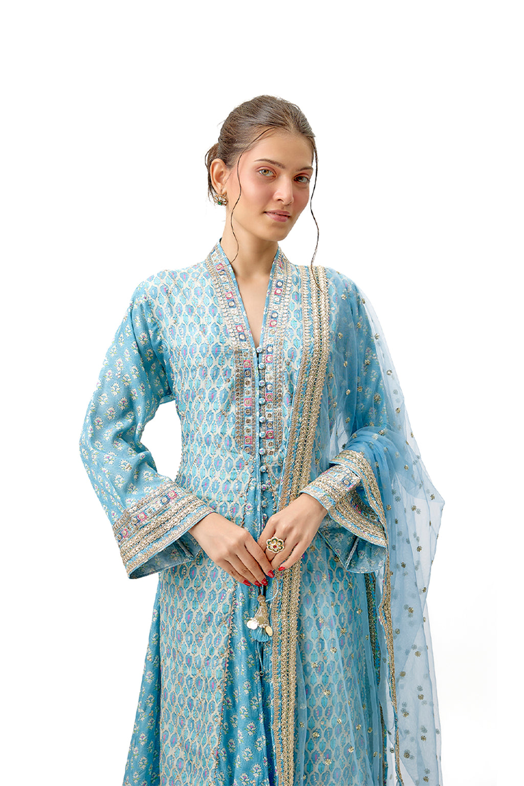 GOPI VAID KURTA PANT DUPATTA BLUE