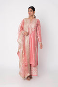 GOPI VAID PLAZO KURTA DUPATTA BLUSH PINK