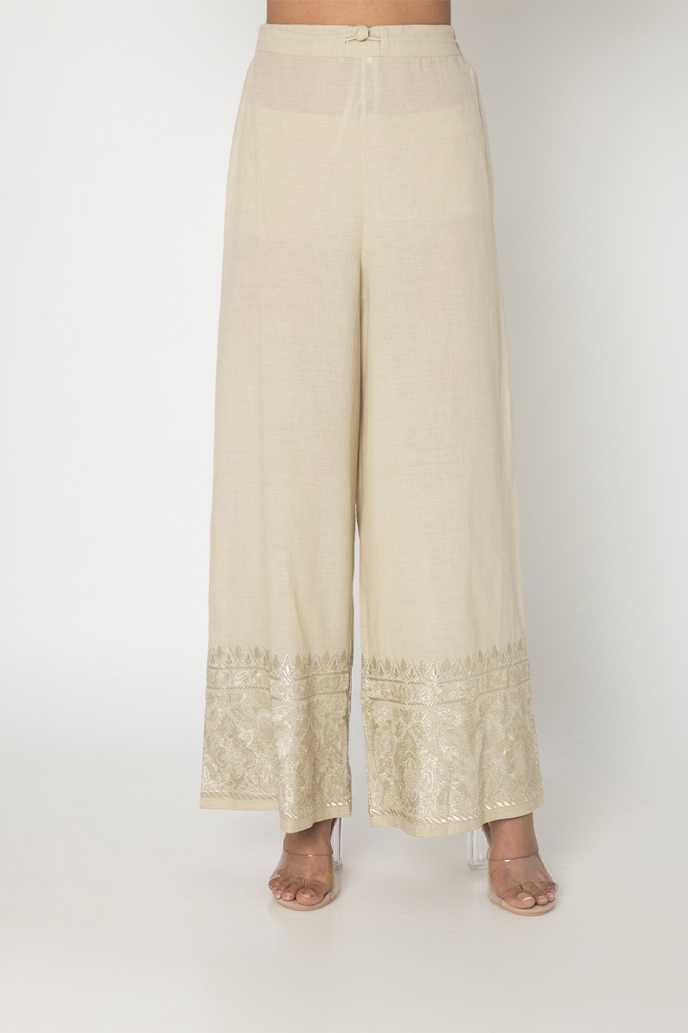GOPI VAID PLAZO KURTA DUPATTA IVORY