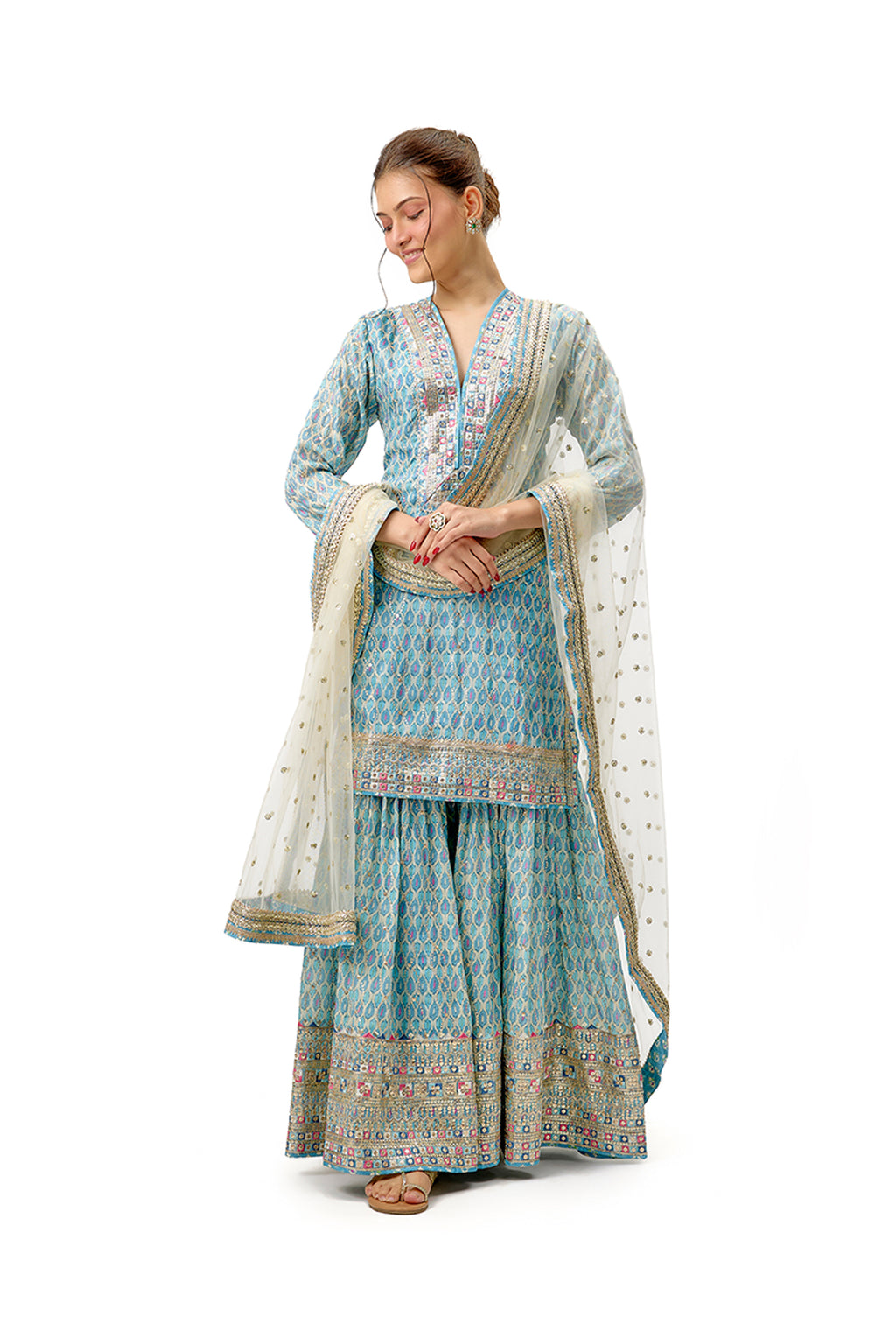 SHARARA KURTI DUPATTA BLUE