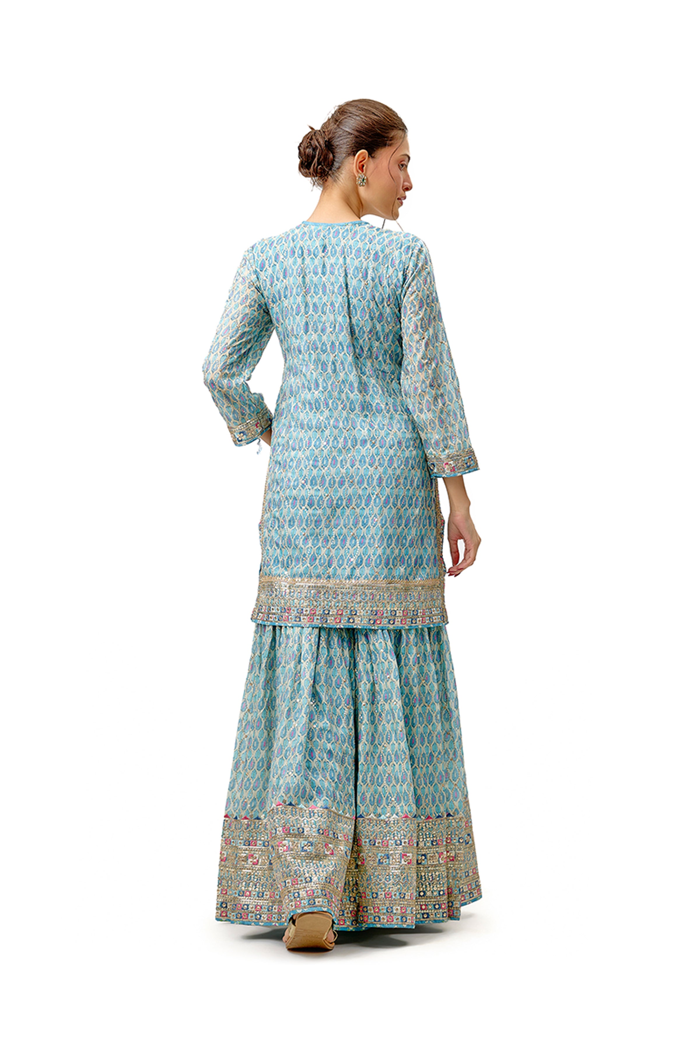 GOPI VAID SHARARA KURTI DUPATTA BLUE